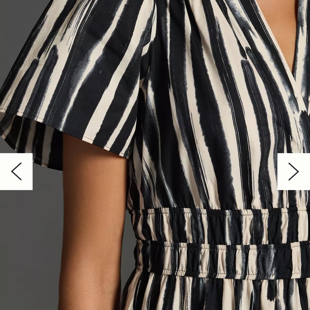 Anthropologie Black and White Striped Maxi Dress - Picture 3 of 6